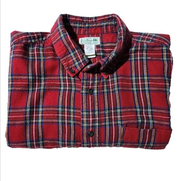 Vintage LL Bean Flannel Plaid Shirt Men's XL Reg. Long Sleeve Button Up Shirt - Picture 10 of 10